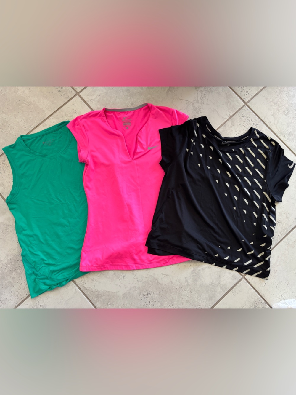 Athleta Women’s Tops Bundle — Green, Hot Pink & Black